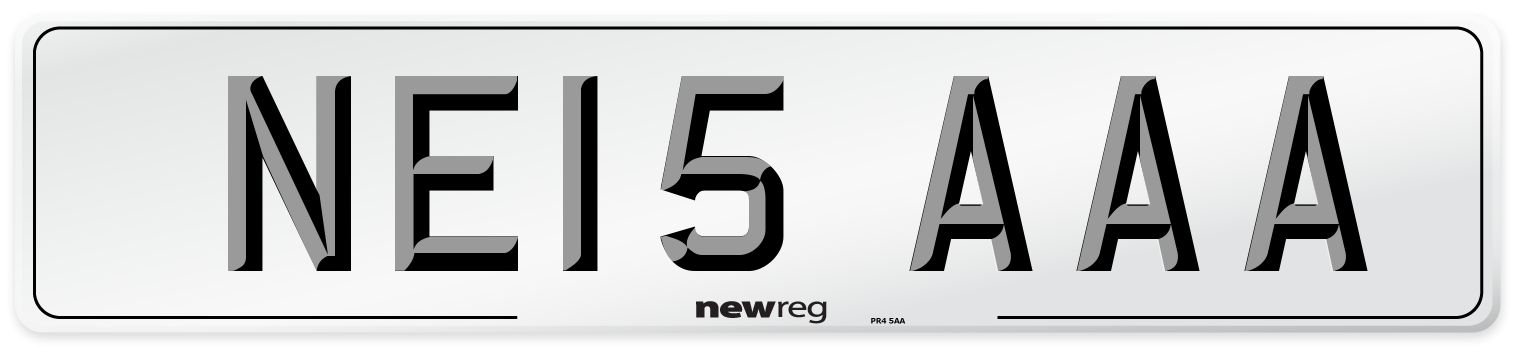 NE15 AAA Number Plate from New Reg